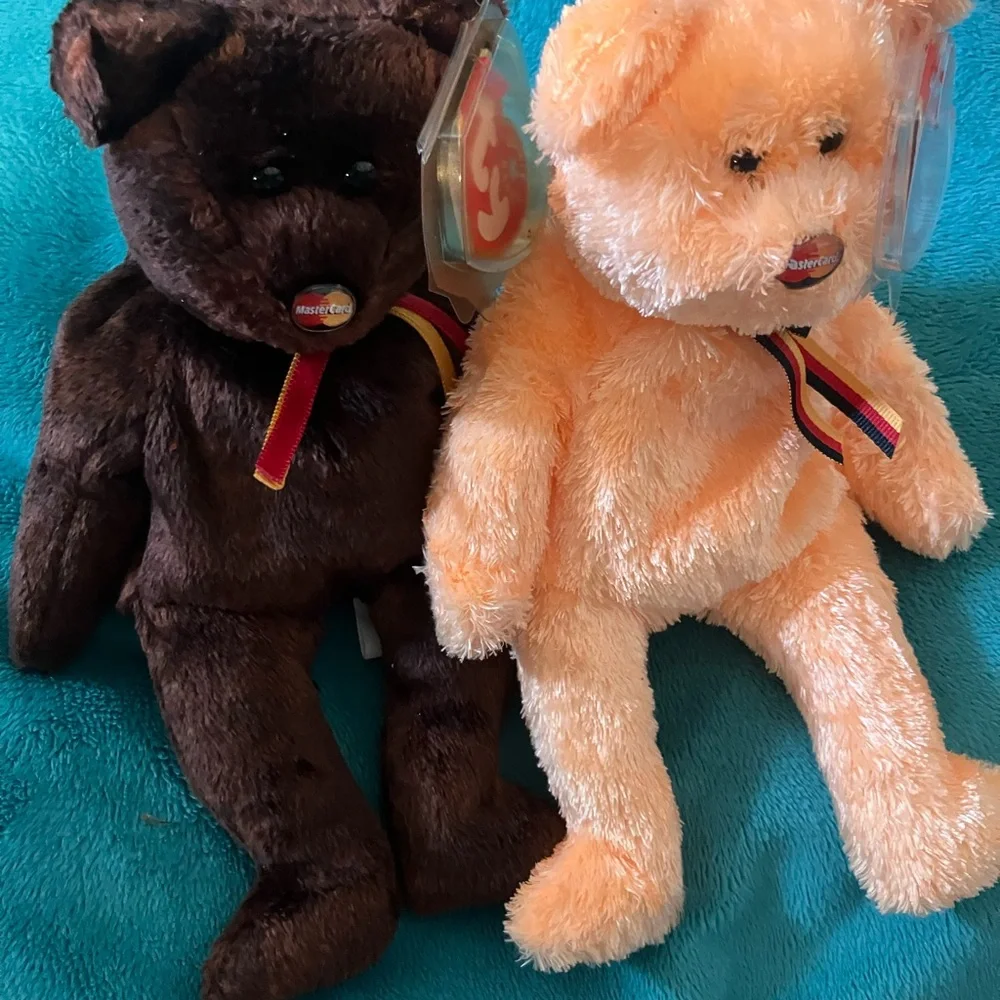 Ty Beanie Babies Brown M.C Bear, And Orange M.C. 11 Beanie Babie Lot Of 2 - Picture 5 of 6